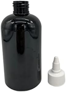 8 גרם בקבוקי פלסטיק בוסטון שחור -12 חבילה לבקבוק ריק ניתן למילוי מחדש - BPA בחינם - שמנים אתרים - ארומתרפיה | כובעי עליון טוויסטים לבנים - מיוצרים בארצות הברית - על ידי חוות טבעיות